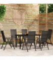 7 Piece Garden Dining Set Black