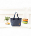 Insulated Tote Canvas Thermal Lunch Bag - Blue