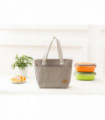 Insulated Tote Canvas Thermal Lunch Bag - Grey