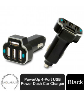Aquarius PowerUp 4-Port USB Power Dash Car Charger Black