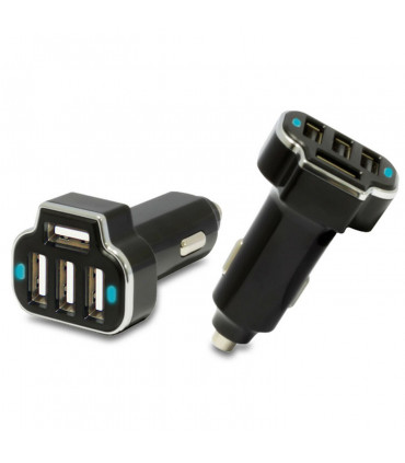 Aquarius PowerUp 4-Port USB Power Dash Car Charger Black