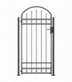 Fence Gate with Arched Top and 2 Posts 105x204 cm Black