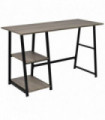 Desk with 2 Shelves Grey and Oak