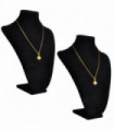 Flannel Jewelry Holder Necklace Bust Black 23 x 11.5 x 30 cm 2 pcs
