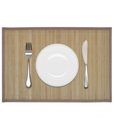 6 Bamboo Placemats 30 x 45 cm Brown