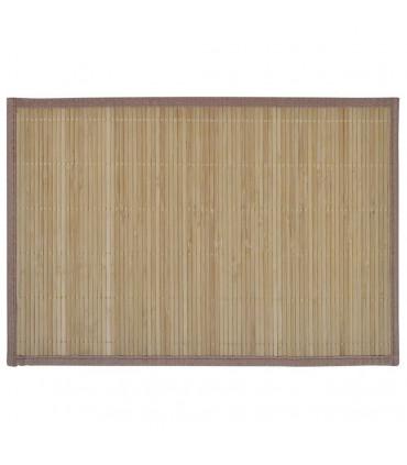 6 Bamboo Placemats 30 x 45 cm Brown