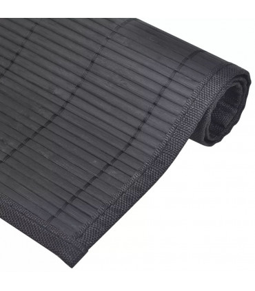 6 Bamboo Placemats 30 x 45 cm Black