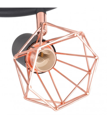 Ceiling Lamp with 3 Spotlights E14 Black and Copper