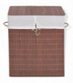 Bamboo Laundry Bin Rectangular Brown