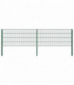 Fence Panel with Posts Iron 3.4x0.8 m Green