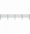 Fence Panel with Posts Iron 6.8x0.8 m Green