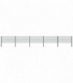 Fence Panel with Posts Iron 8.5x0.8 m Green