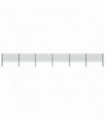Fence Panel with Posts Iron 10.2x0.8 m Green