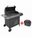 Gas Barbecue Grill 6+1 Cooking Zone Black
