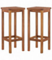 Bar Chairs 2 pcs Solid Acacia Wood