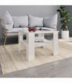 Coffee Table High Gloss White 60x60x42 cm Chipboard