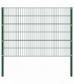 Fence Panel with Posts Iron 1.7x1.2 m Green
