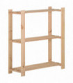 3-Tier Storage Rack 80x28.5x90 cm Solid Pinewood