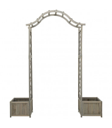 Garden Pergola with Planter Grey Solid Firwood