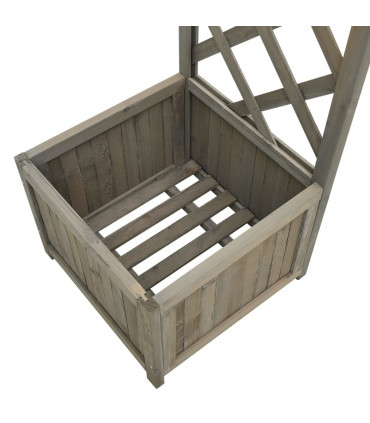 Garden Pergola with Planter Grey Solid Firwood