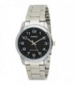 Casio Men's Analogue Stainless Steel Easy Reader Black Dial Watch - MTP-V001D-1BUDF