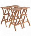 Folding Bar Stools 4 pcs Solid Teak Wood