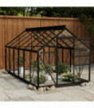 Glass Greenhouse Anthracite 155x298x191 cm Aluminium