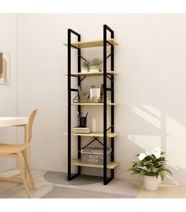 5-Tier Book Cabinet 60x30x175 cm Pinewood