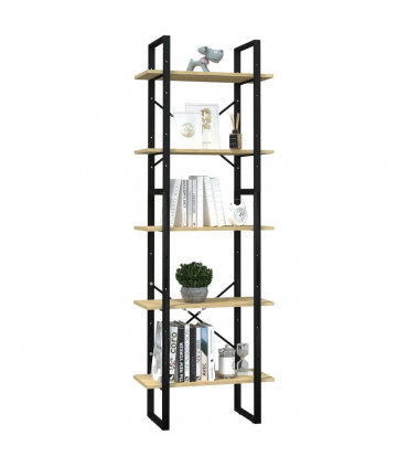 5-Tier Book Cabinet 60x30x175 cm Pinewood