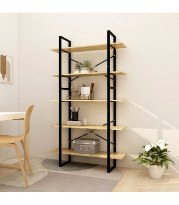 5-Tier Book Cabinet 100x30x175 cm Pinewood