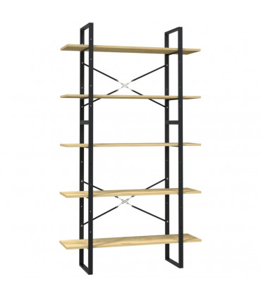 5-Tier Book Cabinet 100x30x175 cm Pinewood