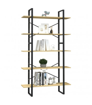 5-Tier Book Cabinet 100x30x175 cm Pinewood