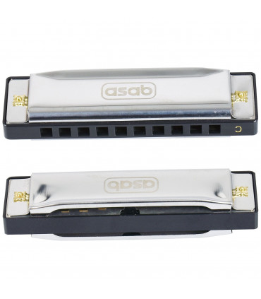 1X Classic Metal 10 Holes C Harmonica | AS-20185 HM-03-10S