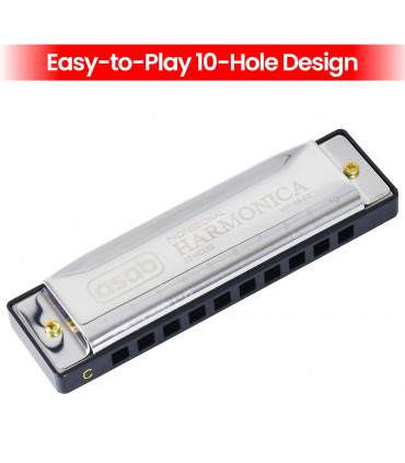 1X Classic Metal 10 Holes C Harmonica | AS-20185 HM-03-10S