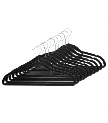 1X Flocked Hangers BLACK 10PK | DGI-4017 | AS-99085