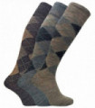 3 Pairs Mens Extra Long Lambs Wool Socks (ELLW Brown)