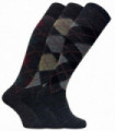 3 Pairs Mens Extra Long Lambs Wool Socks (ELLW Grey)