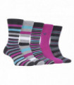 Farah - 5 Pack Bamboo Bright Socks (Charcoal Pink)