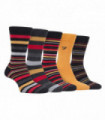 Farah - 5 Pack Bamboo Bright Socks (Black Red)