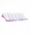 Jeep - Ladies 6 Pr Performance Trainer Socks (White / Pink)