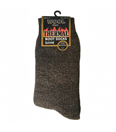 3 Pairs Mens Thermal Boot Socks - SE072 (TBS01) Brown