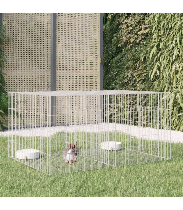 2-Panel Rabbit Cage 110x79x54 cm Galvanised Iron