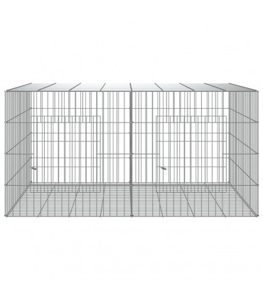 2-Panel Rabbit Cage 110x79x54 cm Galvanised Iron