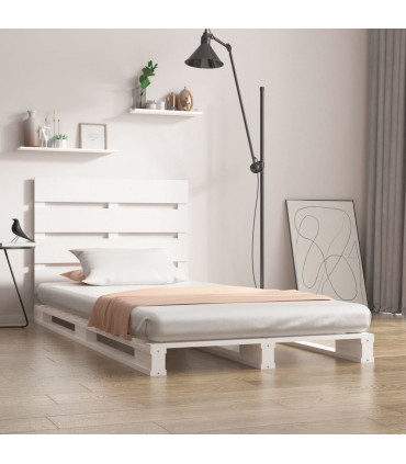 Bed Frame White 90x200 cm Solid Wood Pine