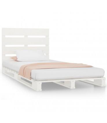 Bed Frame White 90x200 cm Solid Wood Pine