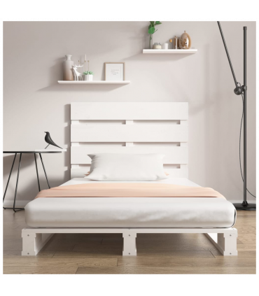 Bed Frame White 90x200 cm Solid Wood Pine