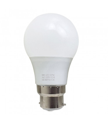 3W B22 Screw LED Light GLS bulbs, Energy Saving Edison  Cool White 6000K non dimmable lights