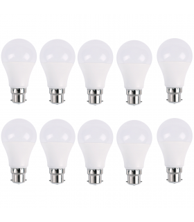 10 Pack 5W B22 Screw LED Light GLS bulbs, Energy Saving Edison  Cool White 6000K non dimmable lights