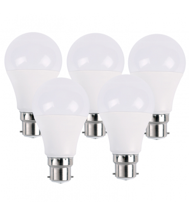 5 Pack 5W B22 Screw LED Light GLS bulbs, Energy Saving Edison  Cool White 6000K non dimmable lights