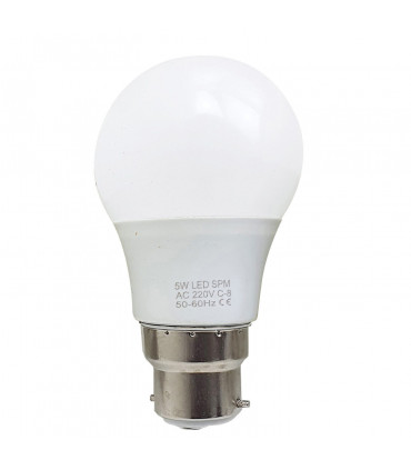 5W B22 Screw LED Light GLS bulbs, Energy Saving Edison  Cool White 6000K non dimmable lights